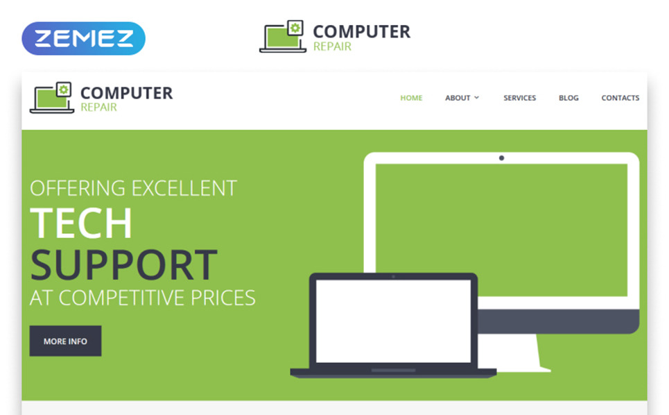 Computer Repair Responsive Website Template 48166