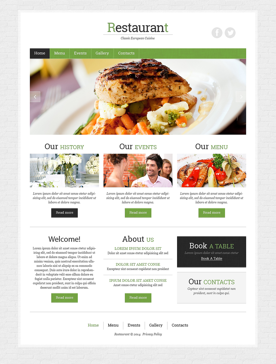 French Restaurant Responsive Website Template New Screenshots BIG