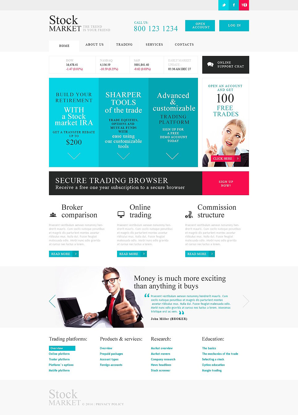 Investment Company Responsive Website Template #48180
