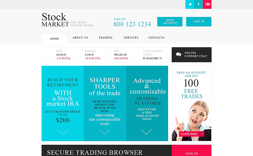 Investment Company Responsive Website Template #48180