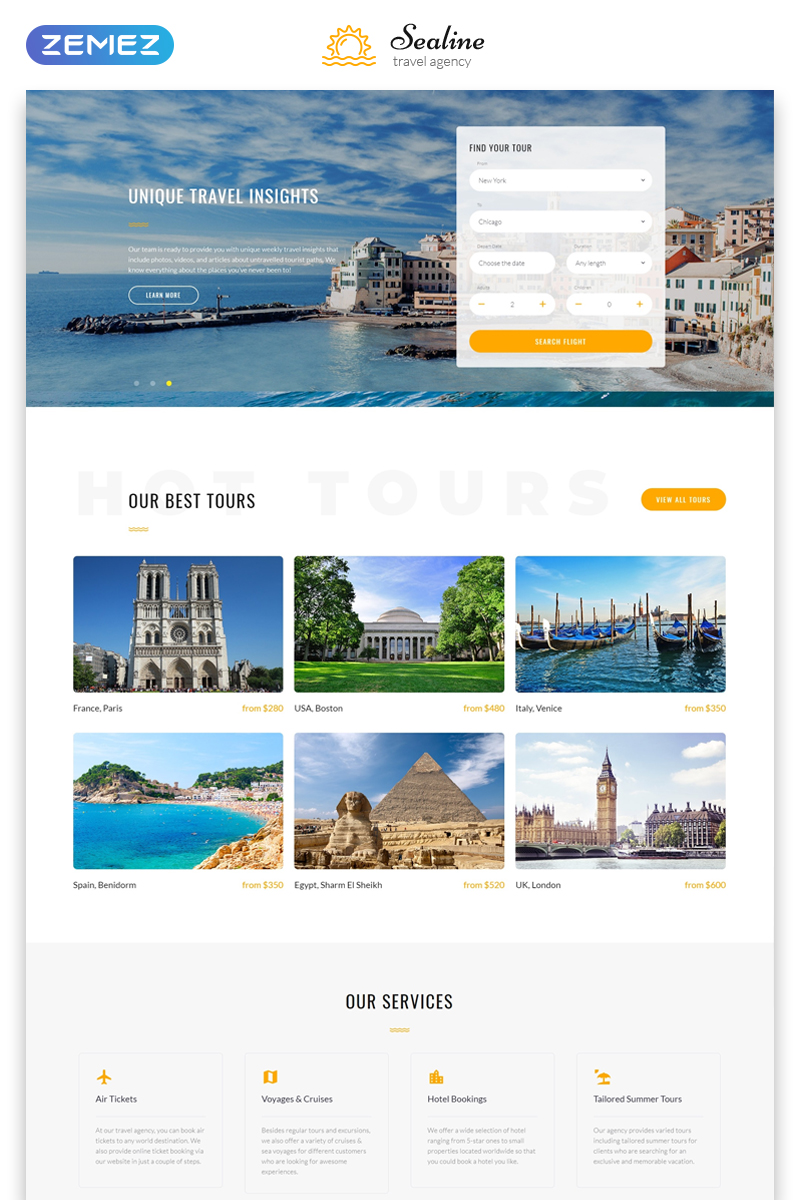 Plantilla Web "Sealine Travel Agency Multipage HTML" #48115