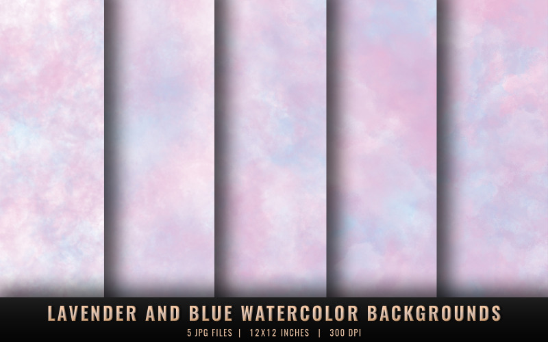 Lavender and Blue Watercolor Backgrounds