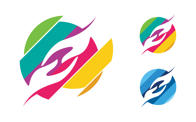 Mutual help care social humanity Logo design template v.2 Logo Template