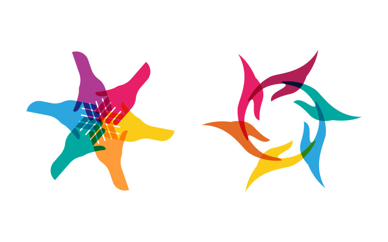 Mutual help care social humanity Logo design template v.3 Logo Template