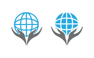Save world logo design earth care logo design template v.1