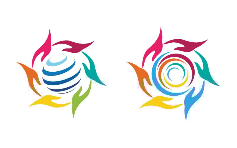 Save world logo design earth care logo design template v.2 Illustration