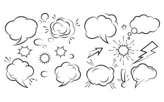 Cloud Comic Book Design pop art Element Vector Illustration v.1