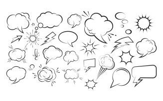 Cloud Comic Book Design pop art Element Vector Illustration v.2
