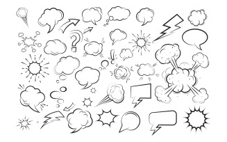 Cloud Comic Book Design pop art Element Vector Illustration v.3