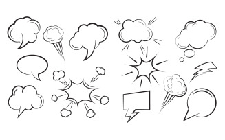 Cloud Comic Book Design pop art Element Vector Illustration v.4