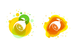 Fresh fruit Lemon drink icon vector illustration design template v.1