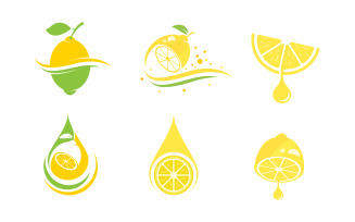 Fresh fruit Lemon drink icon vector illustration design template v.2