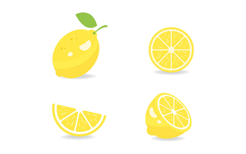 Fresh fruit Lemon drink icon vector illustration design template v.4 Illustration