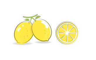 Fresh fruit Lemon drink icon vector illustration design template v.5