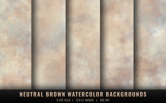 Neutral Brown Watercolor Backgrounds