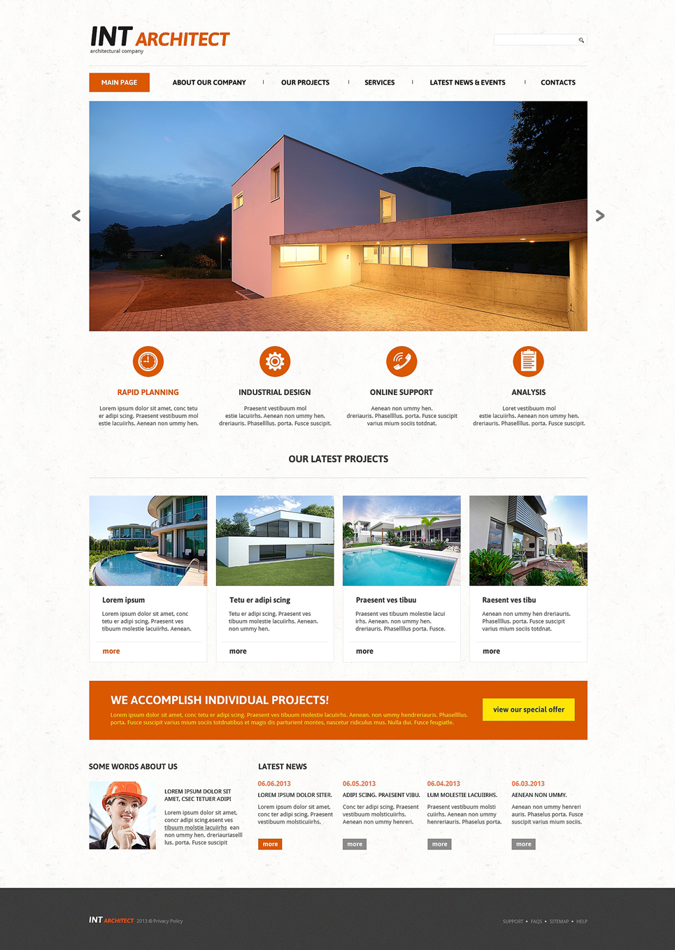 Architectural Agency Joomla Template New Screenshots BIG