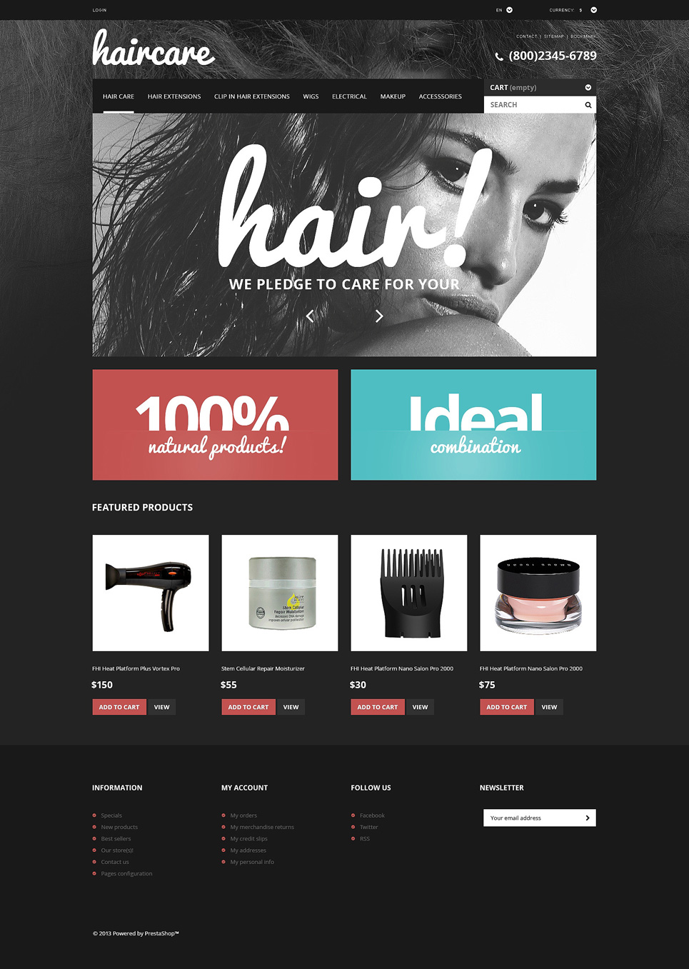 Hair Care Products Store PrestaShop Theme New Screenshots BIG