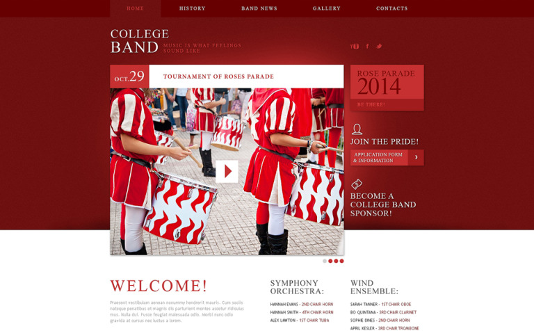 Music Band Responsive Website Template Big Screenshot Music Band Responsive Website Template New Screenshots BIG