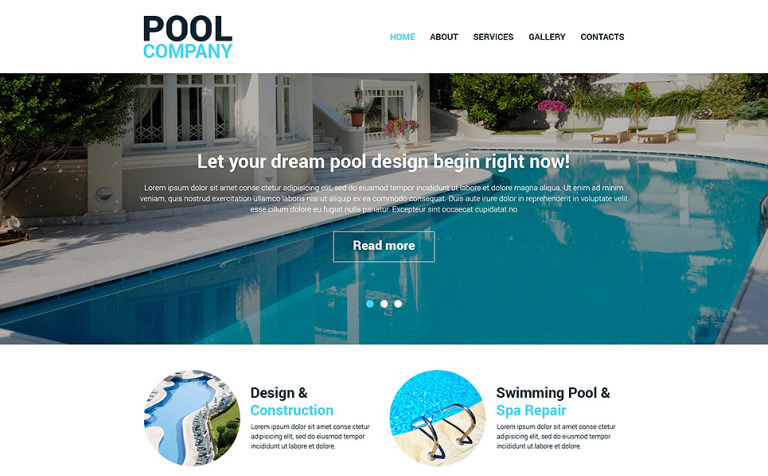Pool Cleaning Responsive Website Template Big Screenshot Pool Cleaning Responsive Website Template New Screenshots BIG