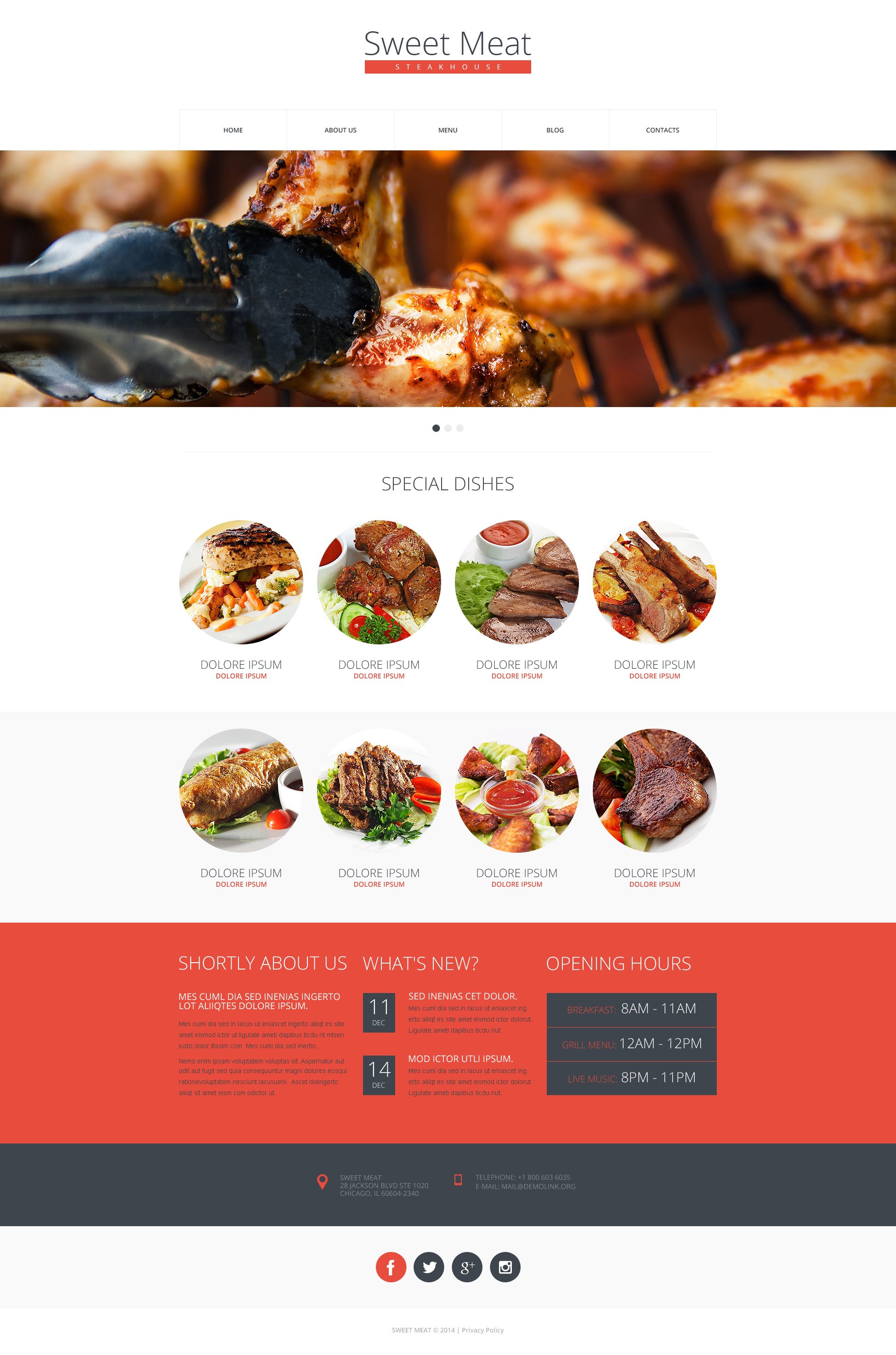 Steakhouse Responsive Website Template