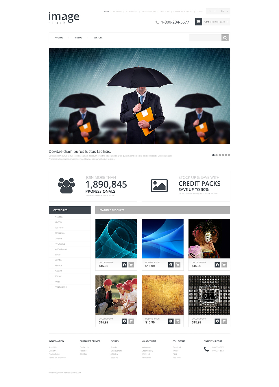 Stock Photo Responsive OpenCart Template New Screenshots BIG