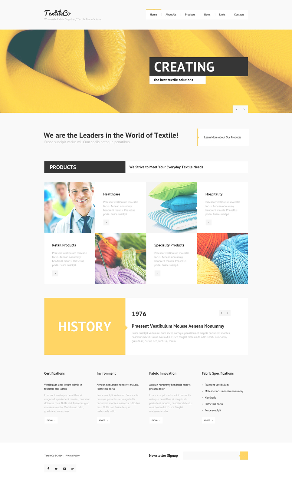 Textile Industry Website Template Free Download