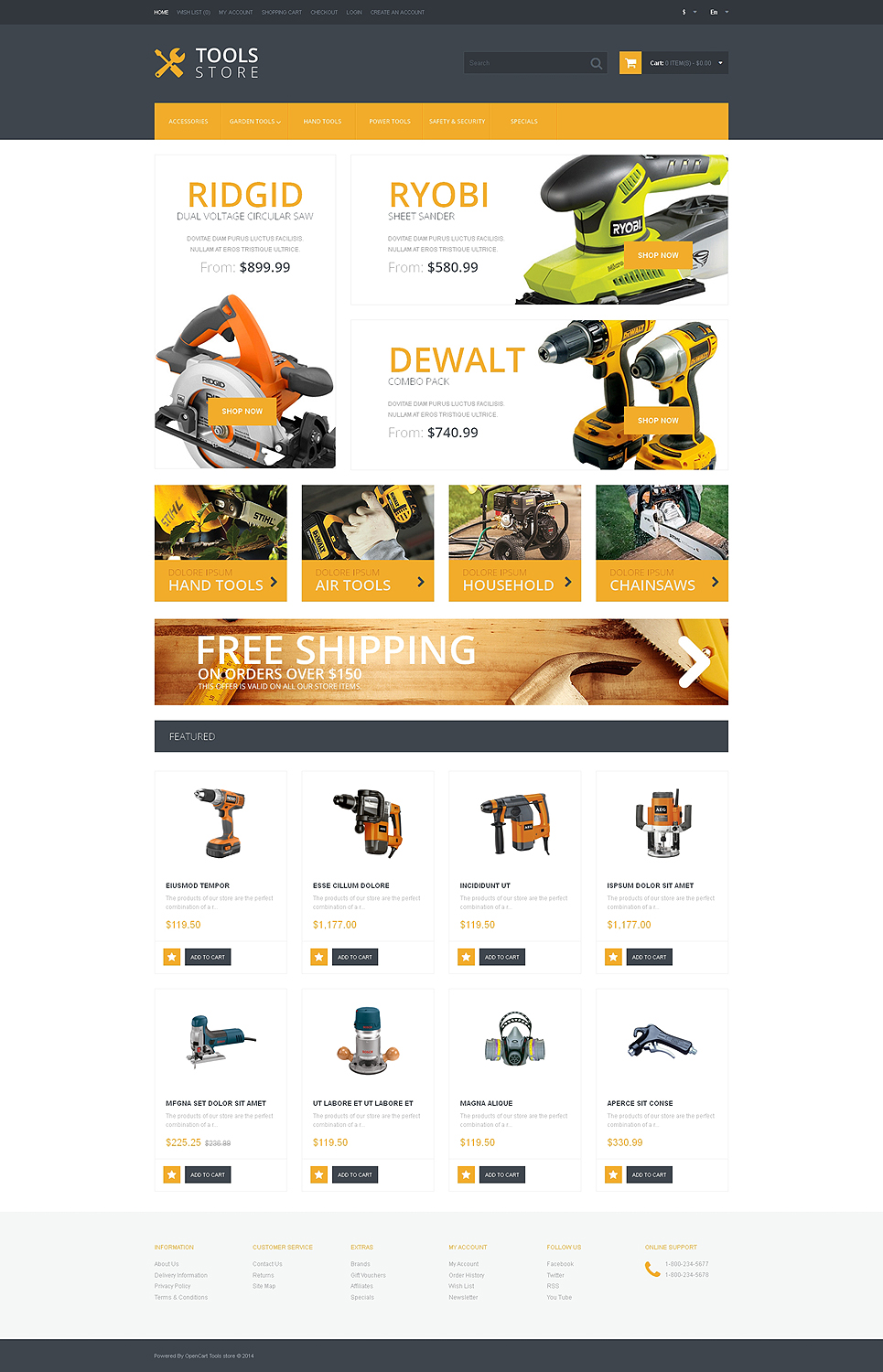 Tools & Equipment Responsive OpenCart Template New Screenshots BIG