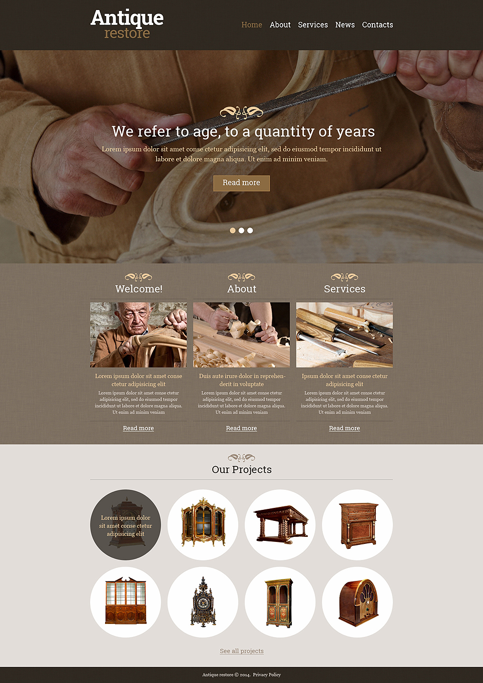 Antique Store Responsive Website Template New Screenshots BIG