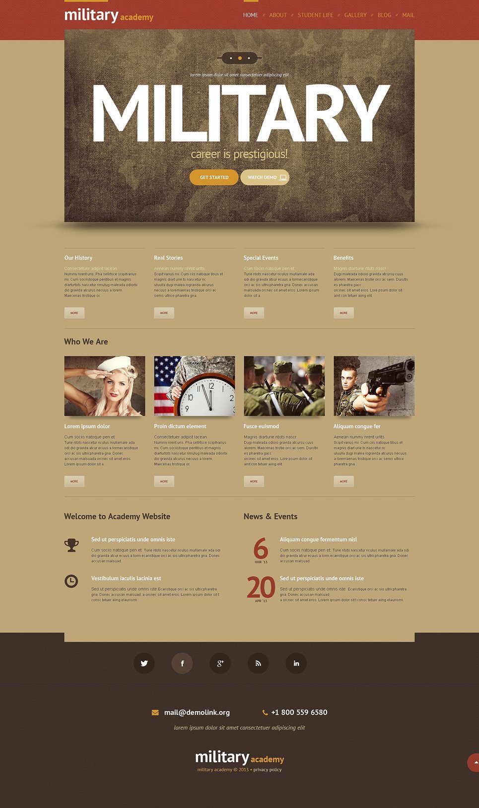 Army Responsive WordPress Theme New Screenshots BIG