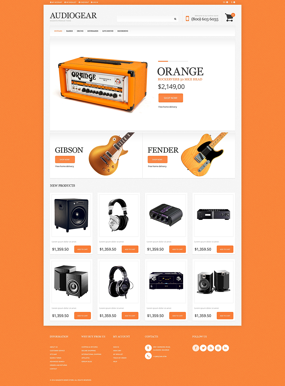 Audio Store Responsive Magento Theme New Screenshots BIG