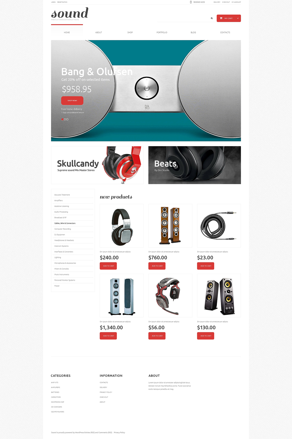 Audio Store Responsive WooCommerce Theme New Screenshots BIG