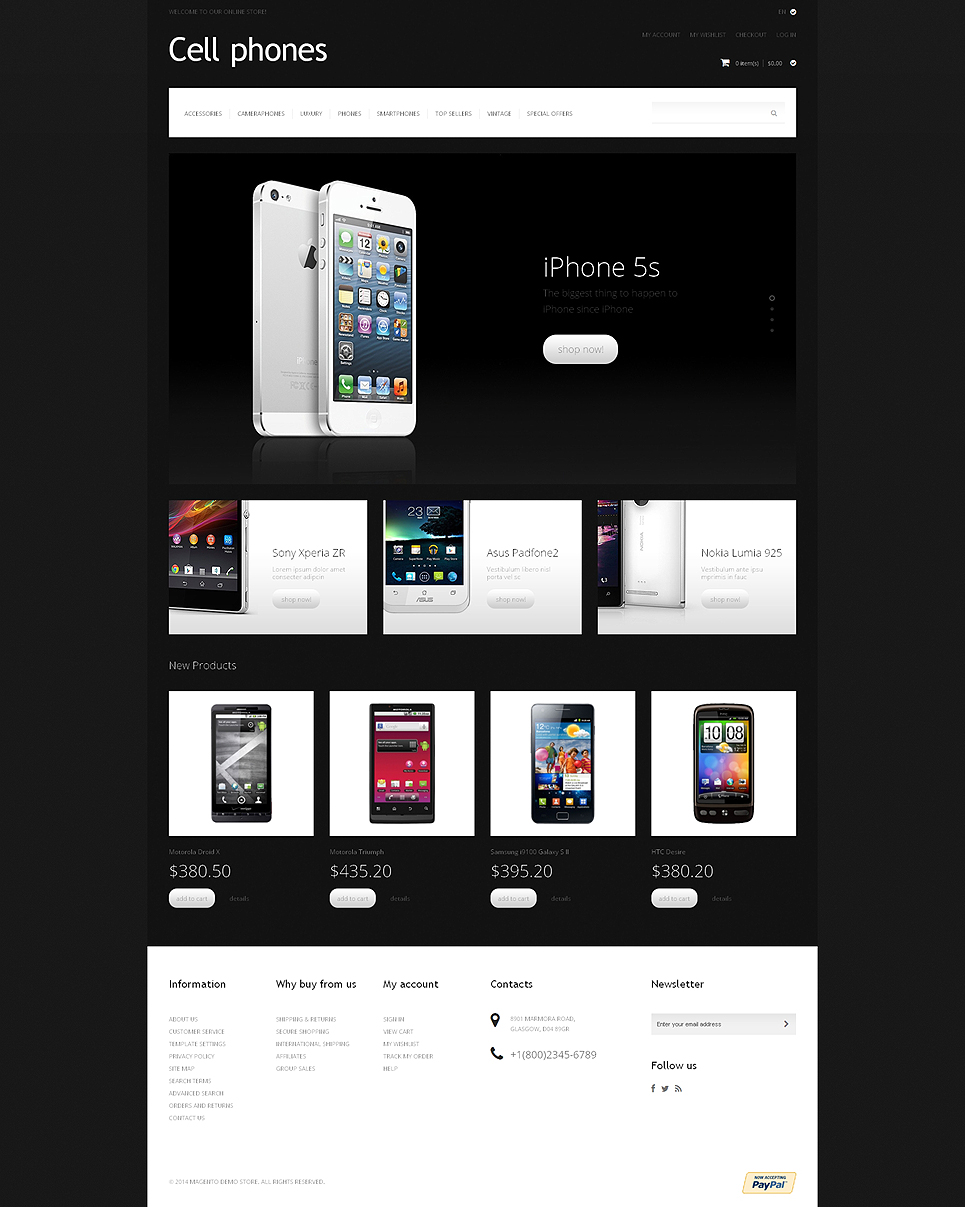 Cell Phones Magento Theme New Screenshots BIG