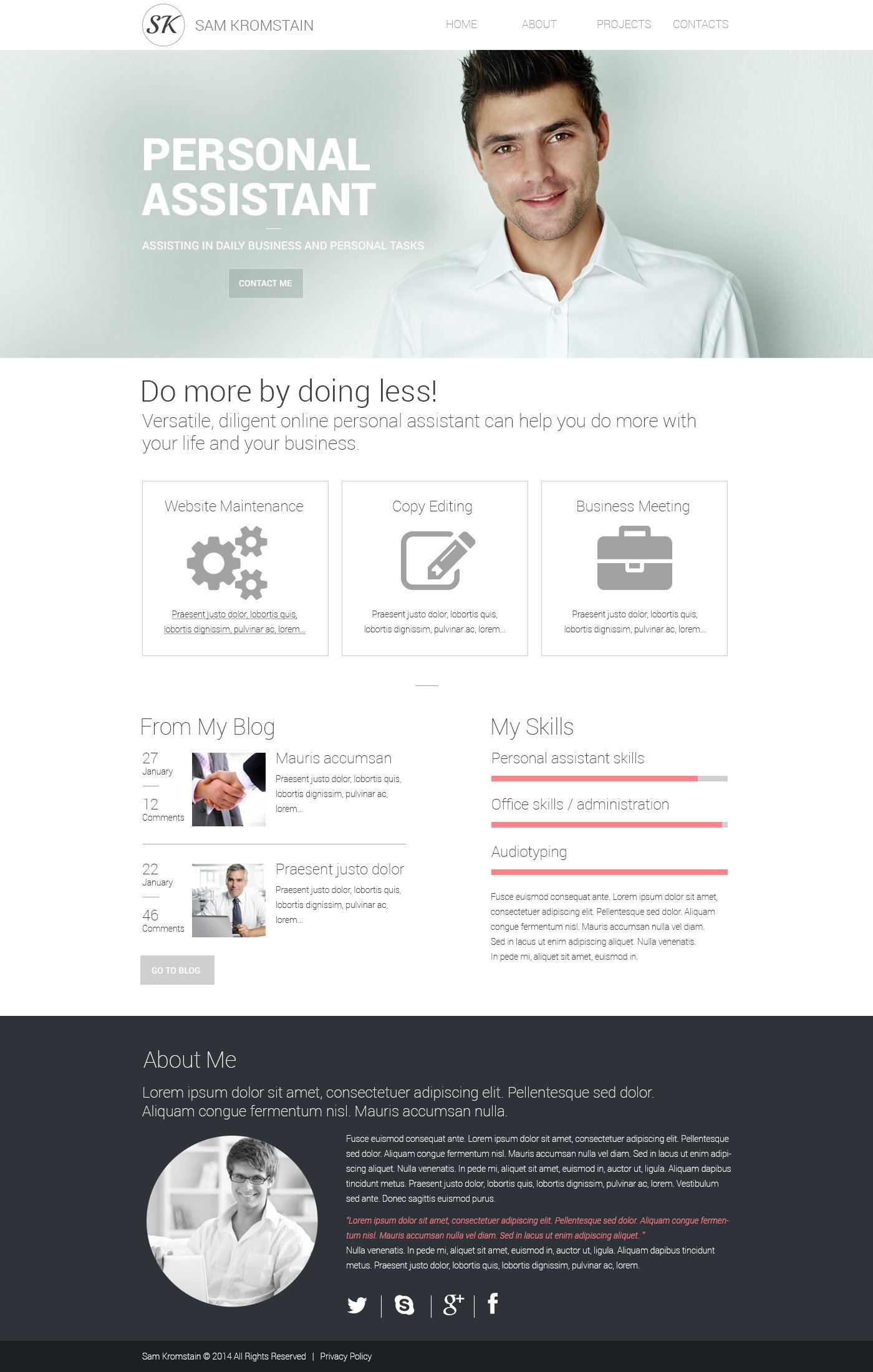 Customer Contacts Website Template