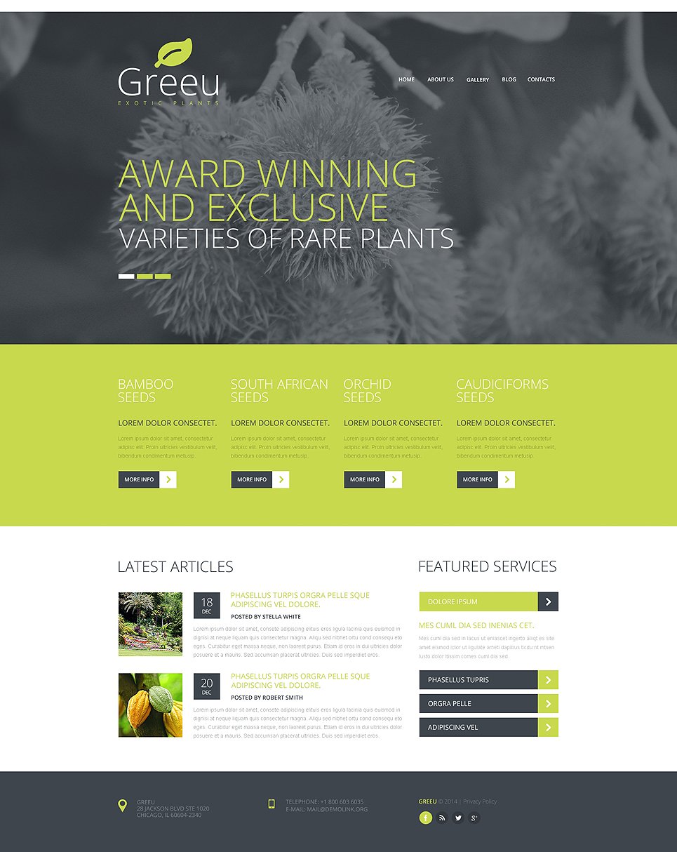 Garden Design Responsive Website Template 48350