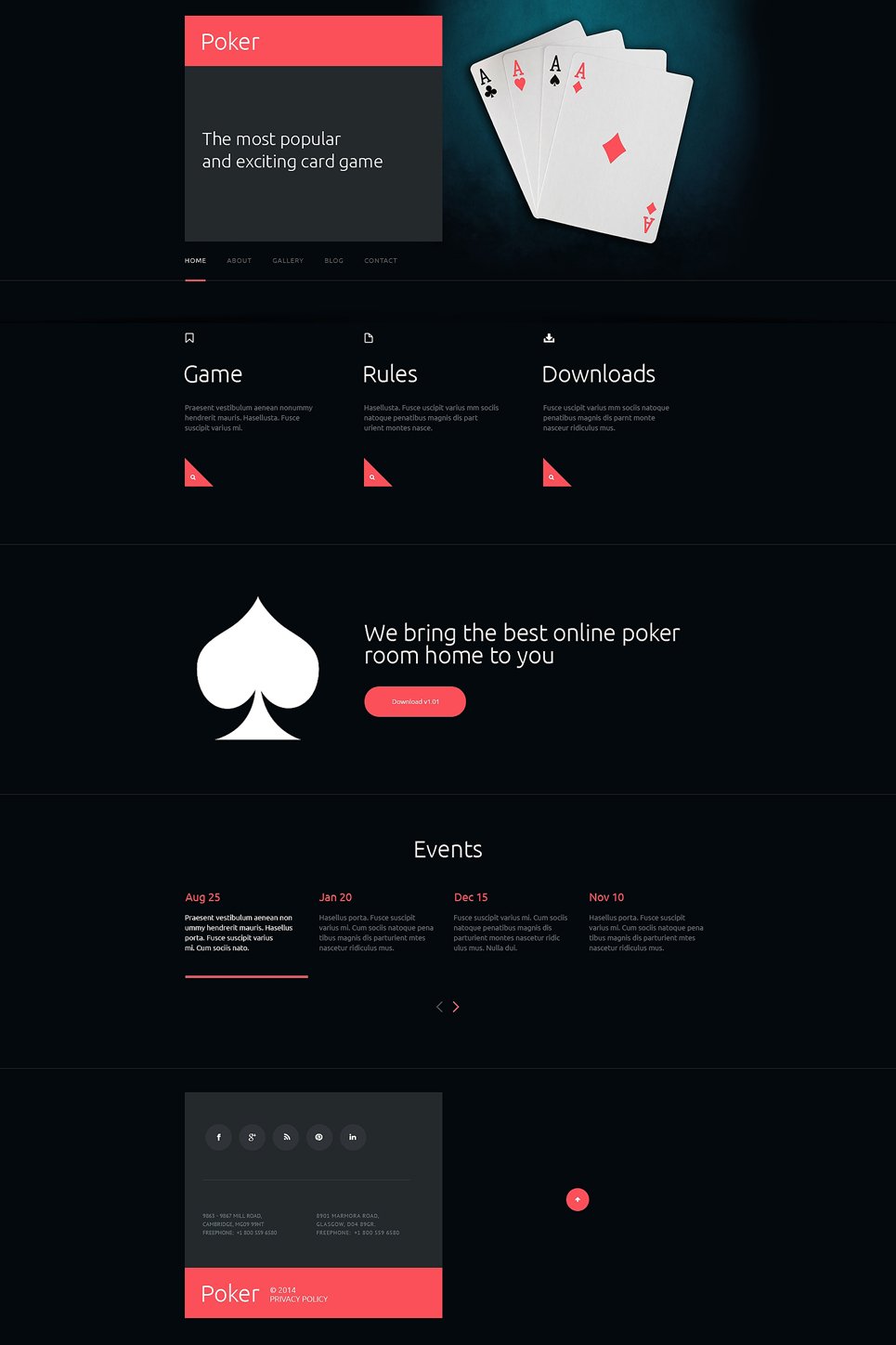 Online Poker Responsive Website Template New Screenshots BIG