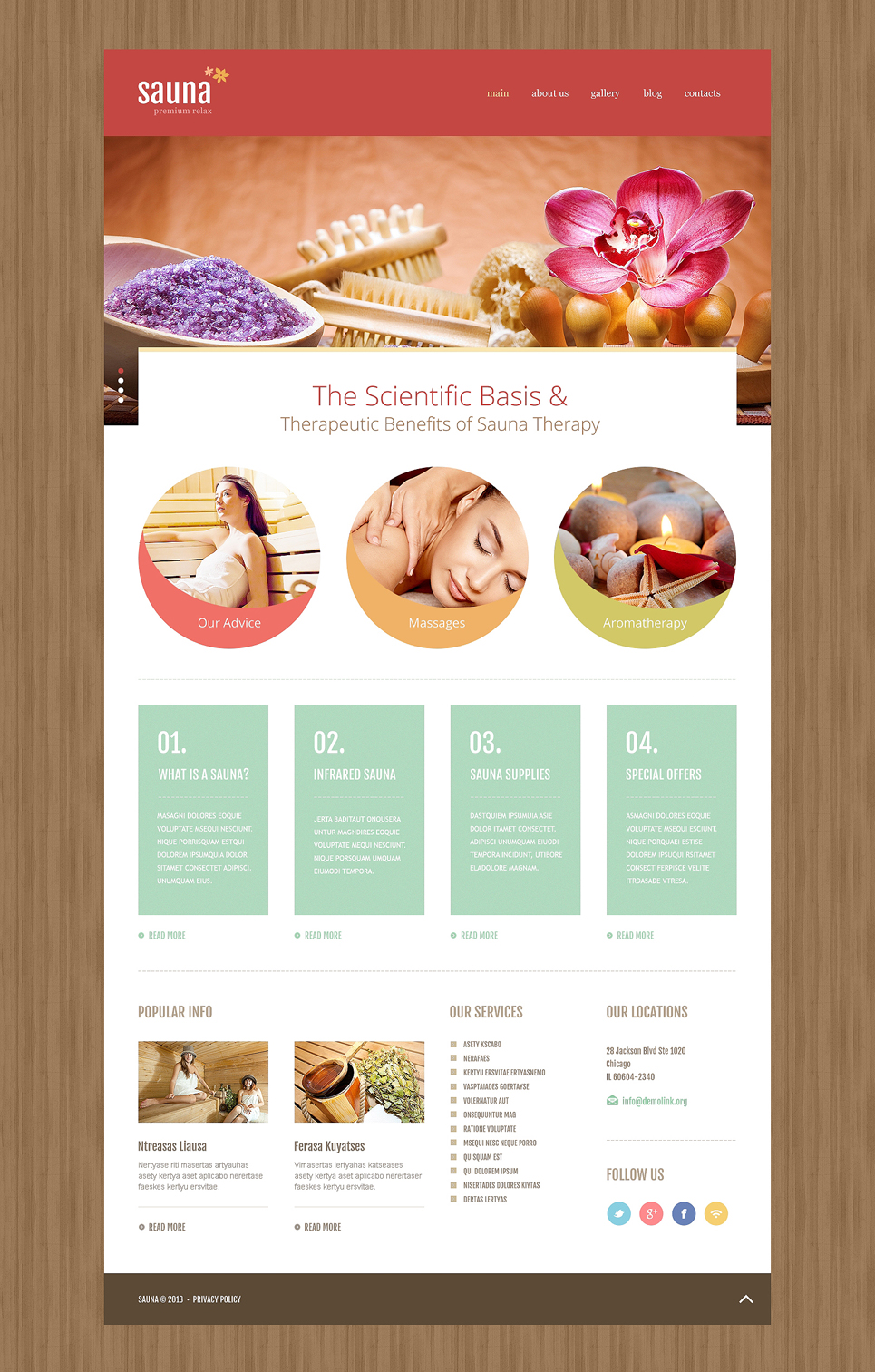 Sauna Joomla Template New Screenshots BIG