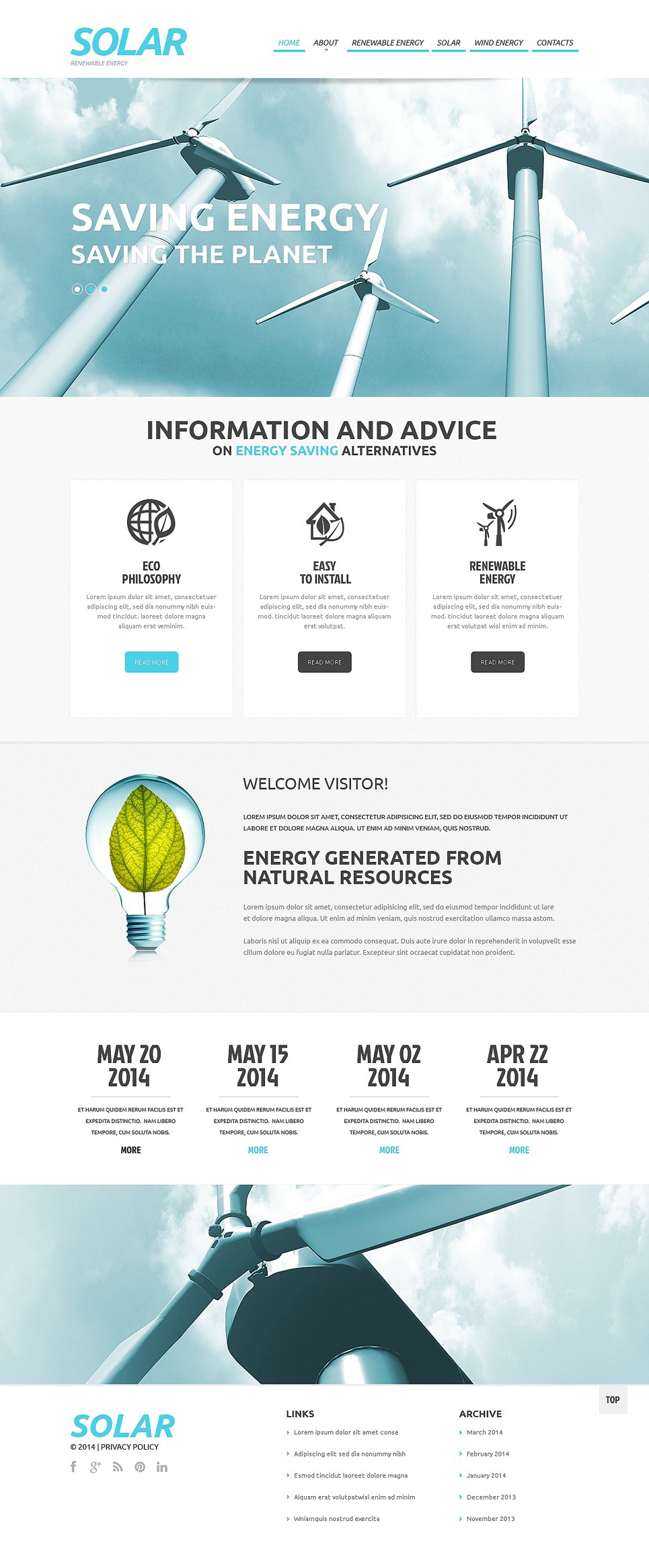 solar energy website templates free download