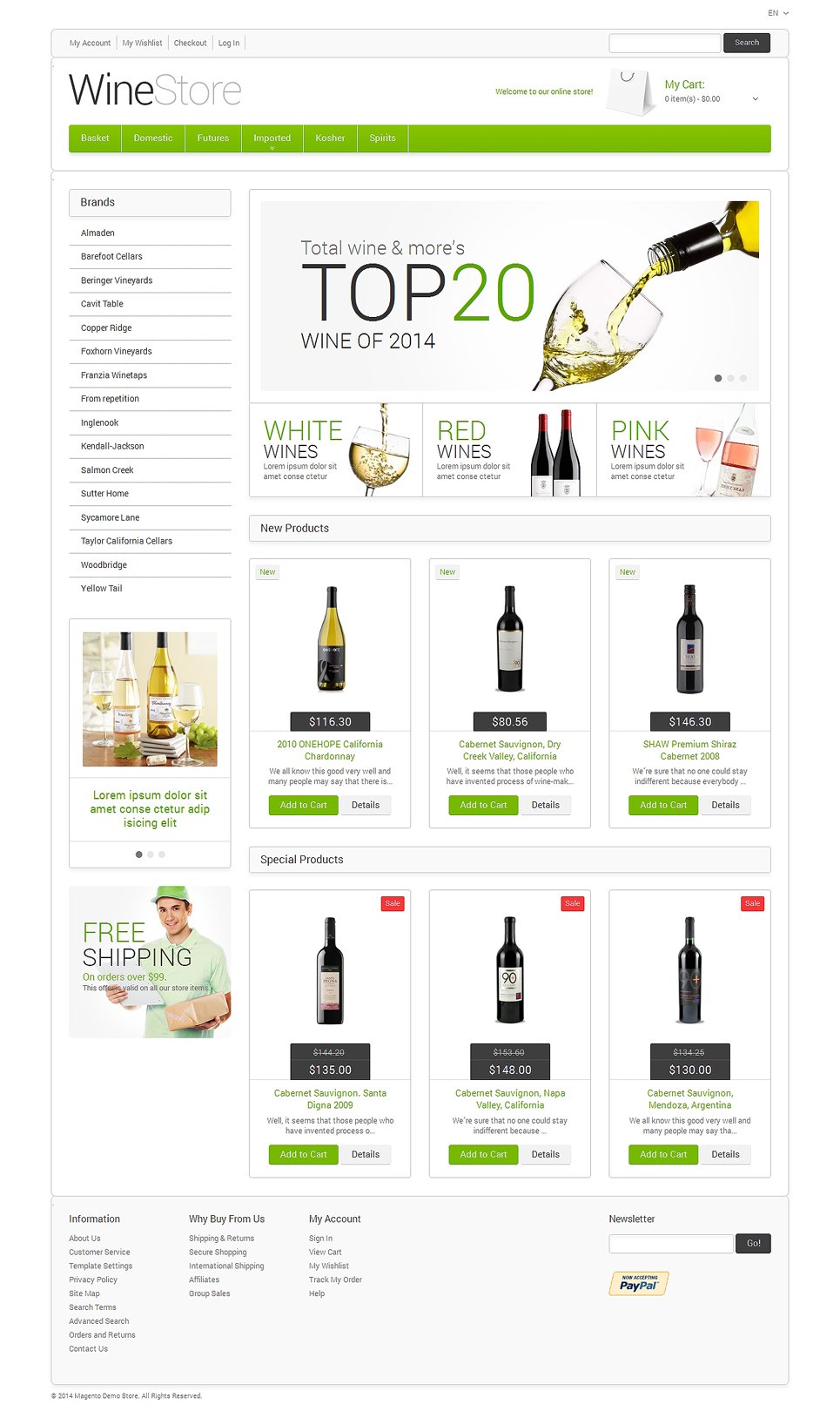 Wine for Your Delight Magento Theme New Screenshots BIG