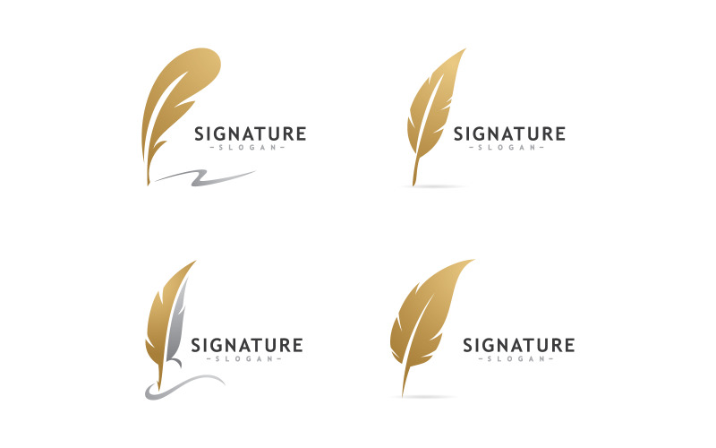 Creative Feather logo vector design 15 Logo Template