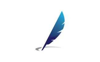 Creative Feather logo vector design 0