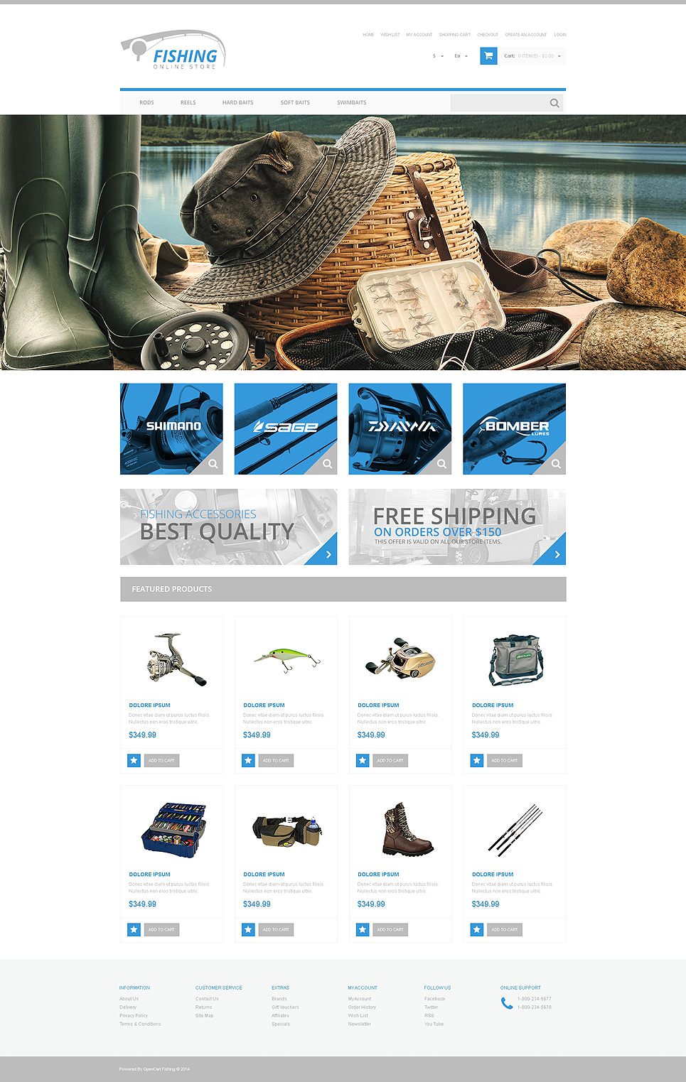 Fishing Responsive OpenCart Template New Screenshots BIG
