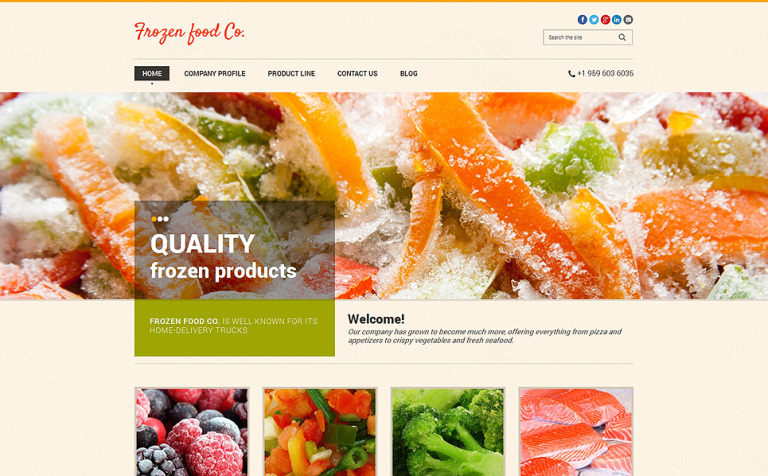 Frozen Food Responsive Website Theme Big Screenshot Frozen Food Responsive Website Template New Screenshots BIG