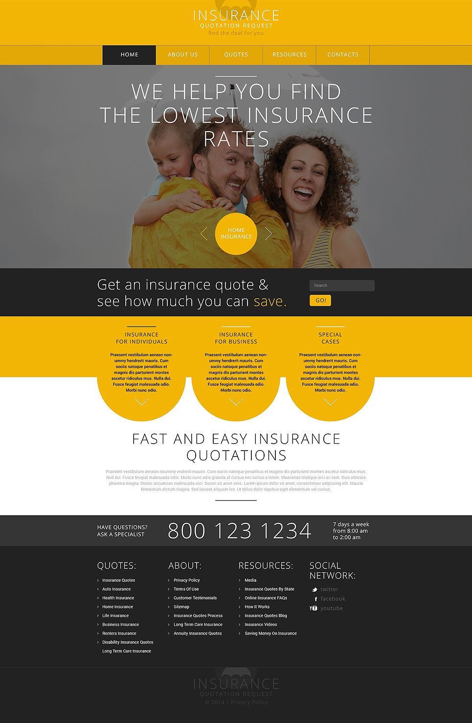 Insurance Responsive Website Template #48415
