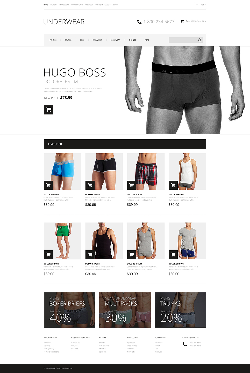 Men's Underwear Responsive OpenCart Template New Screenshots BIG