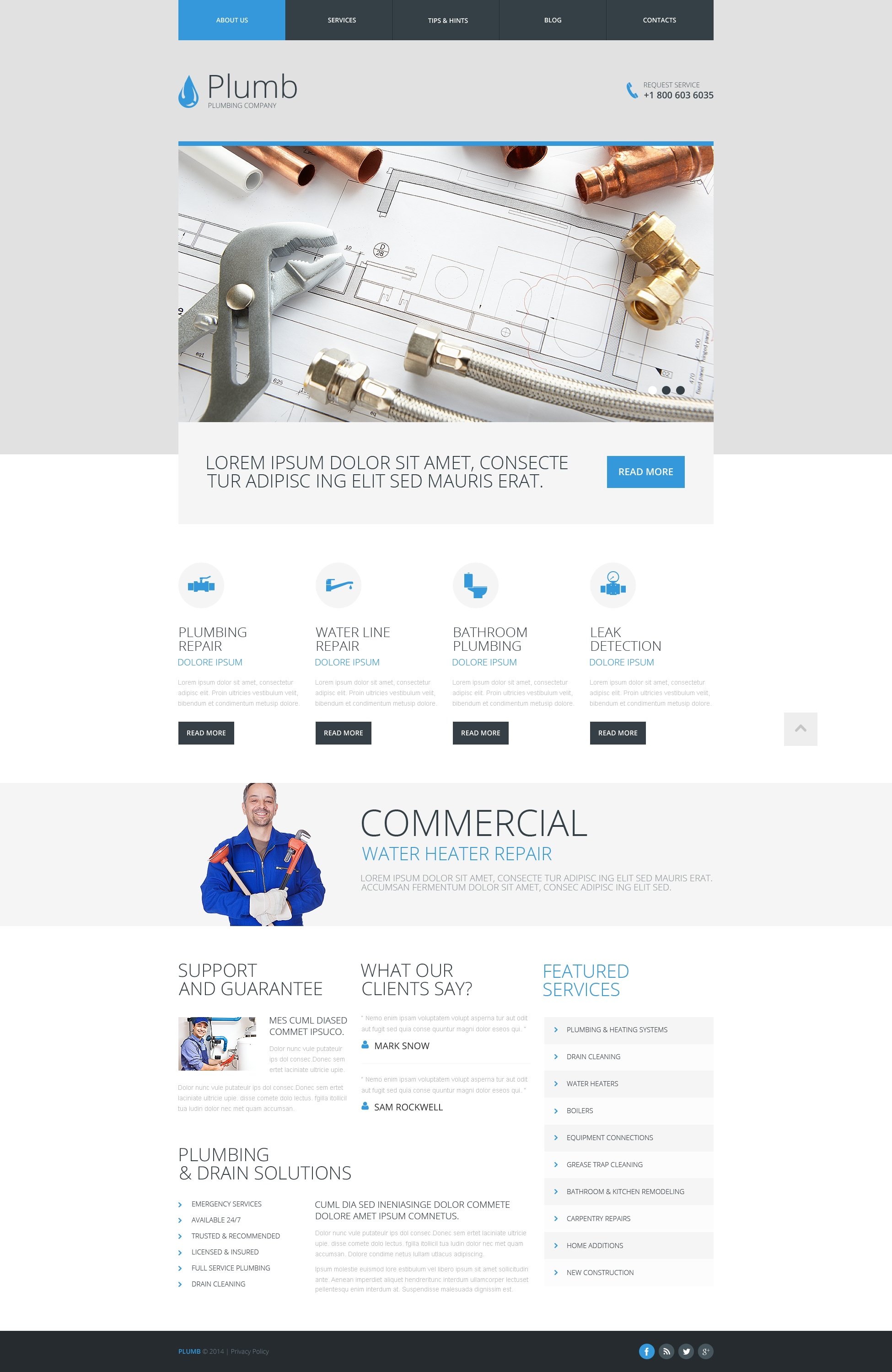 Plantilla Web Responsive para Sitio de Servicios de Fontanería #48475