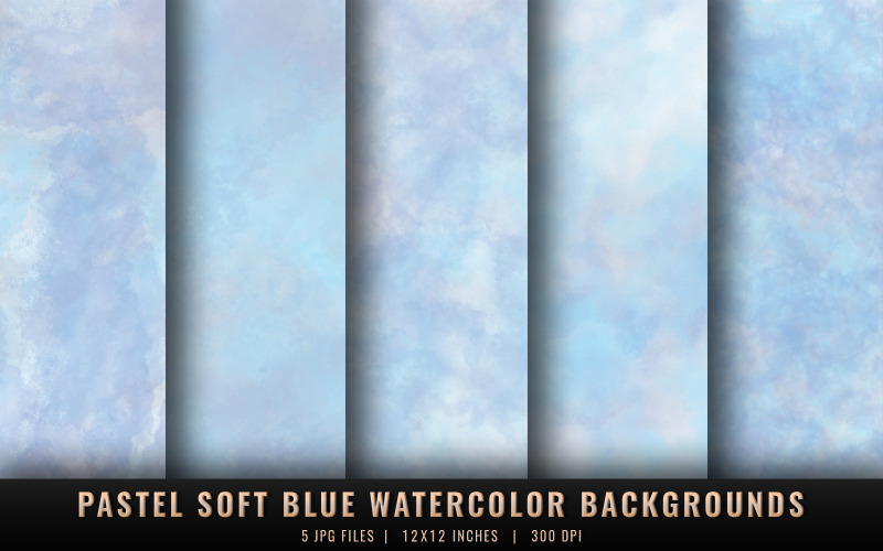 Pastel Soft Blue Watercolor Backgrounds