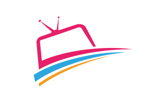 Online TV Channel Logo Design Template, Live Streaming Logo Concept v.6