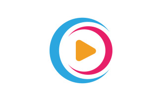 Play button logotype. Entertainment brand identity design template v.1