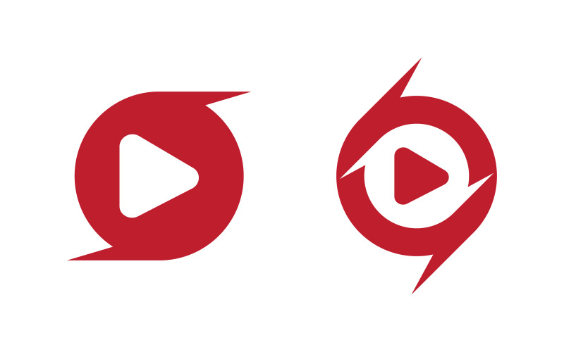 Play button logotype. Entertainment brand identity design template v.2 Logo Template