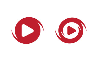 Play button logotype. Entertainment brand identity design template v.3